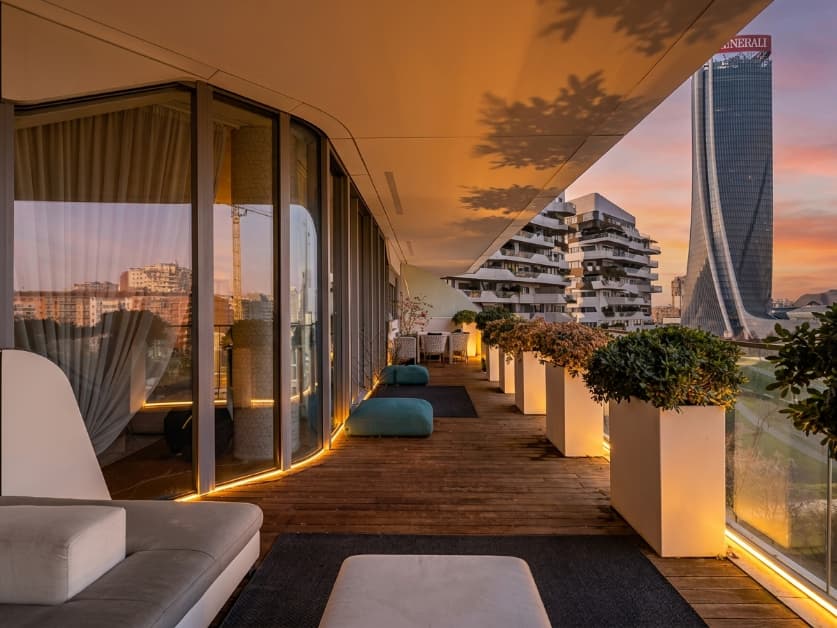 Luxury Monaco apartment balcony overlooking the Mediterranean Sea